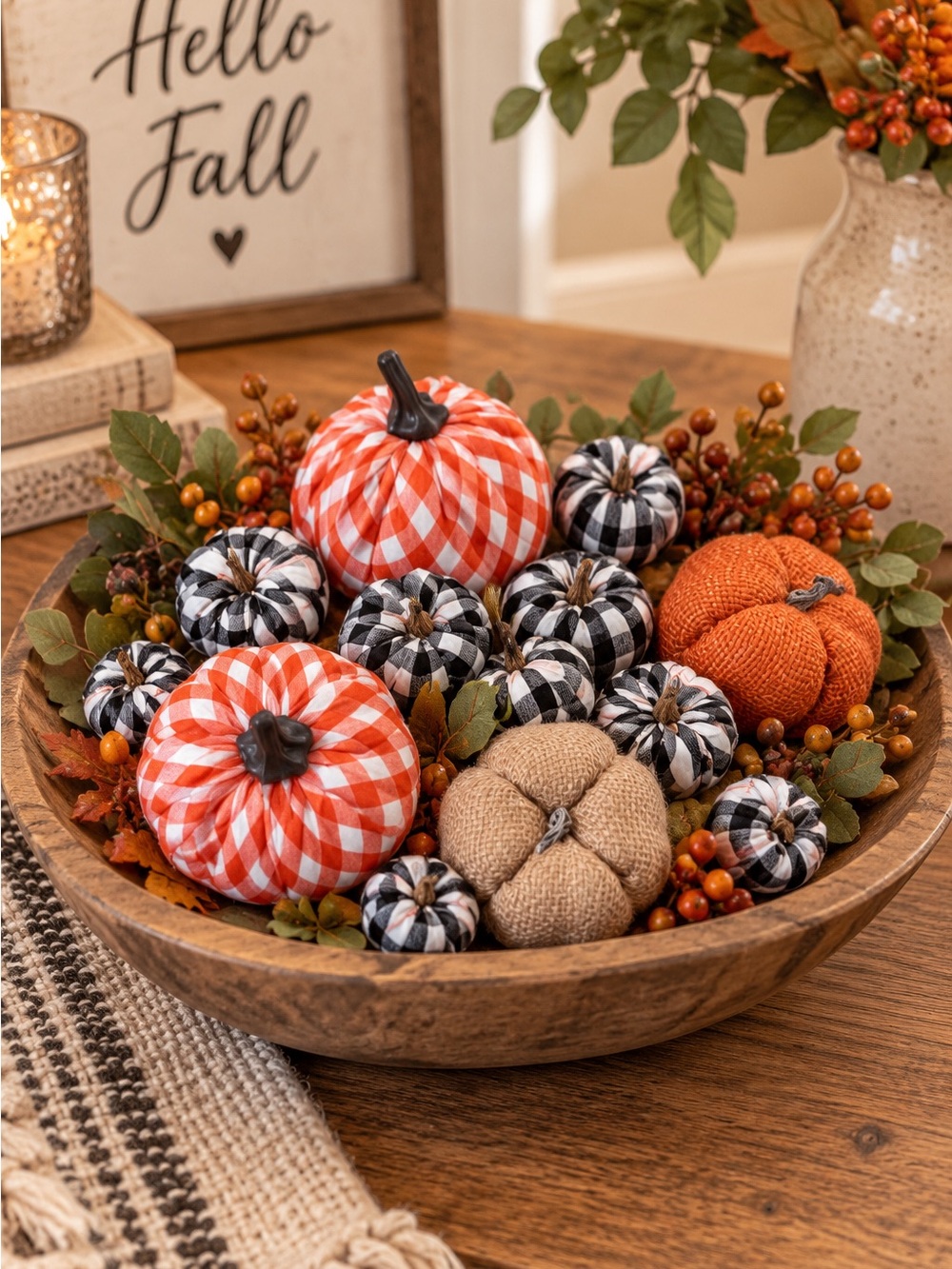 Fall Fabric Pumpkin Set